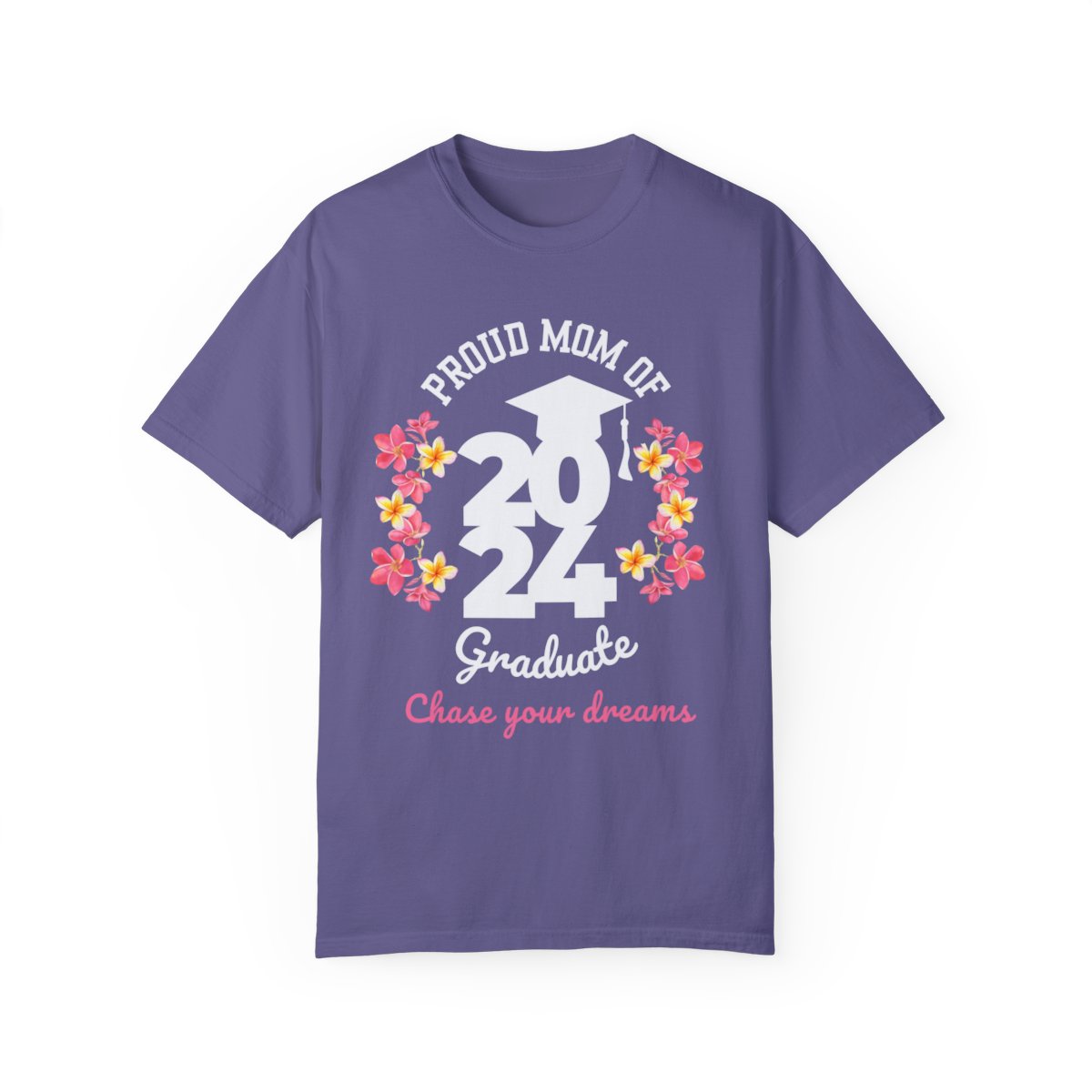2024 Graduate Proud Mom Comfy T-shirt with Light Letters