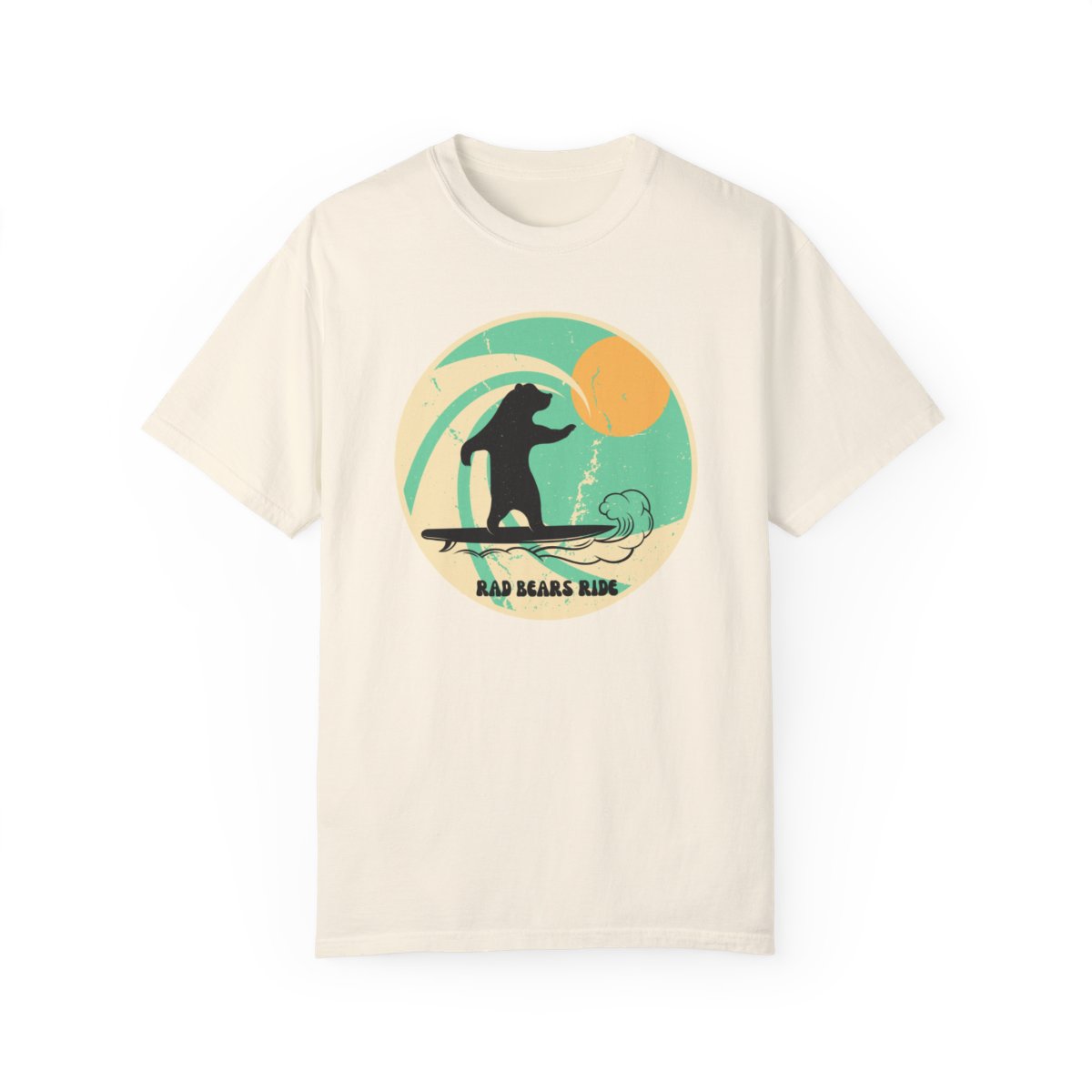Gnarly Surfer Themed T-shirt Featuring Bear with Cool Phrase