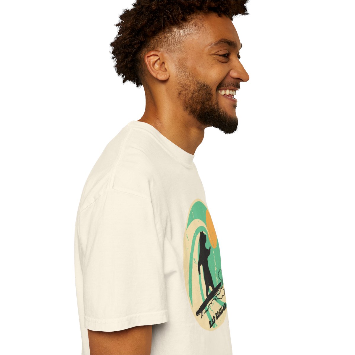 Gnarly Surfer Themed T-shirt Featuring Bear with Cool Phrase