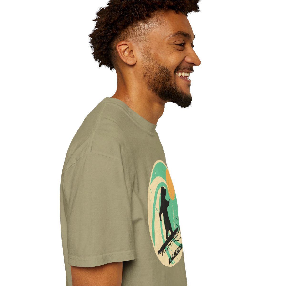 Gnarly Surfer Themed T-shirt Featuring Bear with Cool Phrase