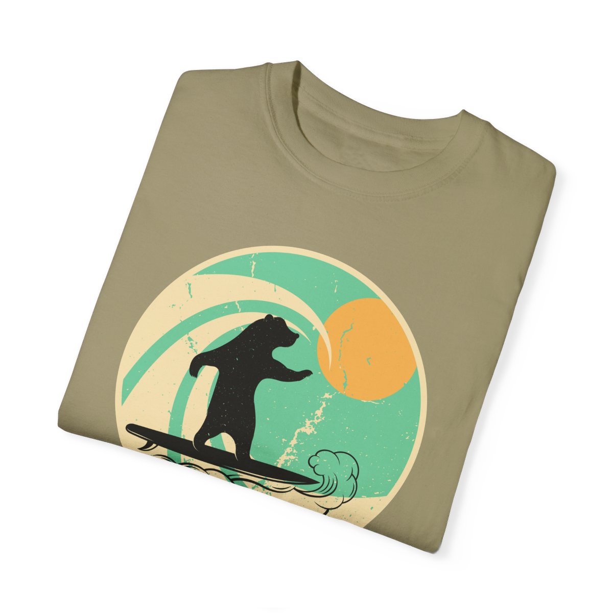Gnarly Surfer Themed T-shirt Featuring Bear with Cool Phrase