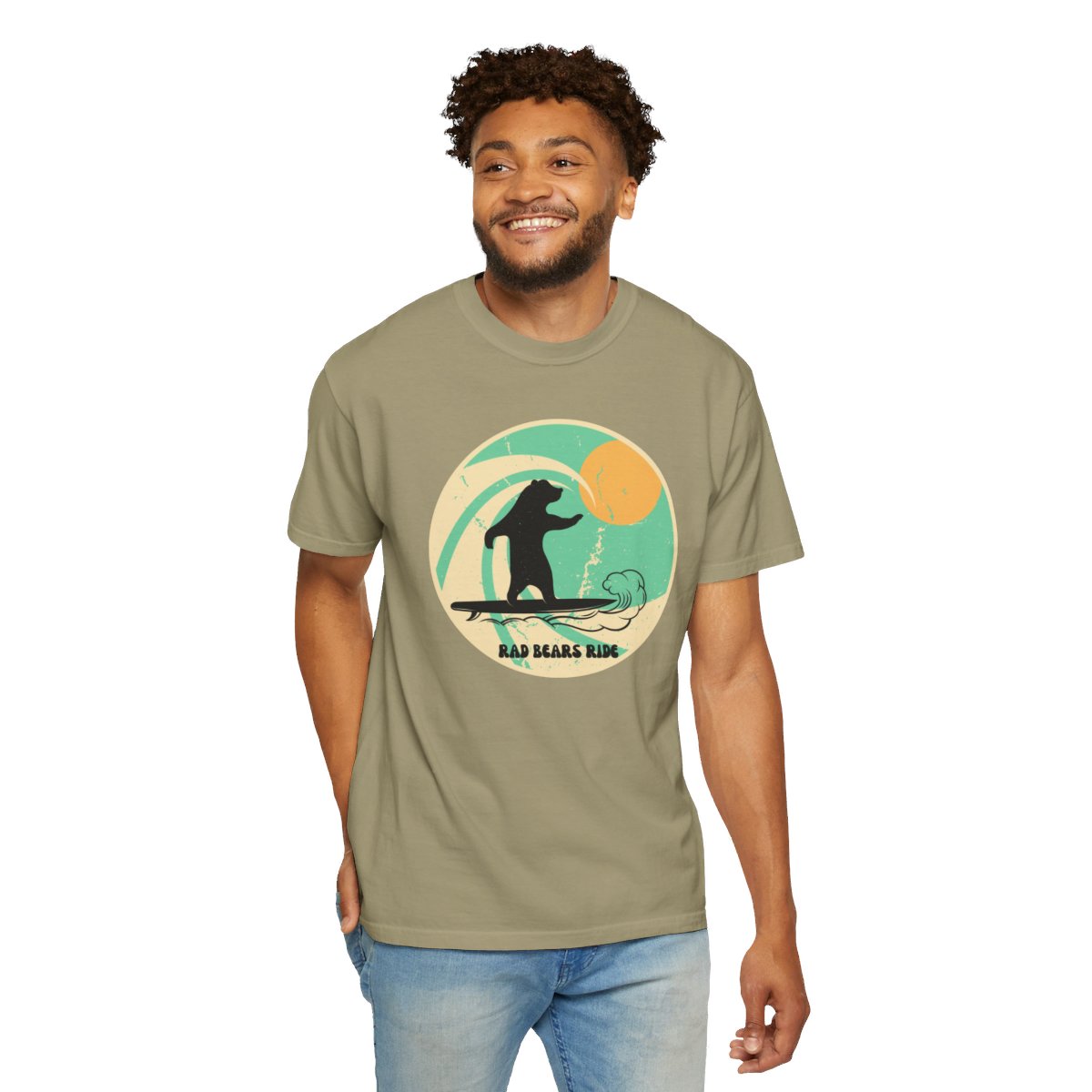 Gnarly Surfer Themed T-shirt Featuring Bear with Cool Phrase