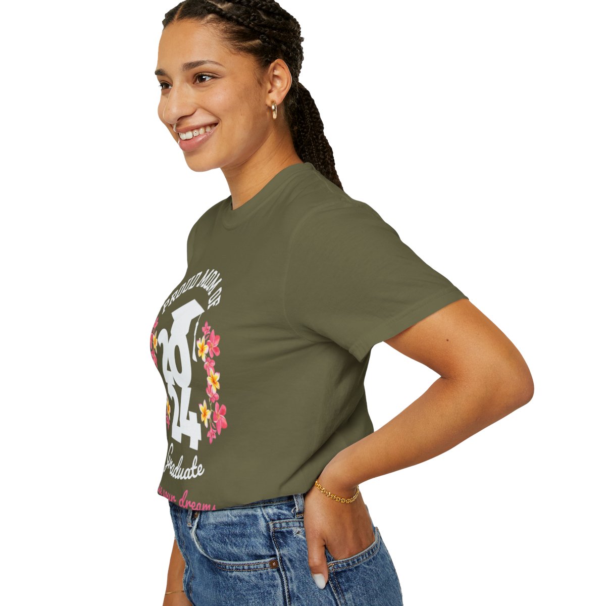 2024 Graduate Proud Mom Comfy T-shirt with Light Letters