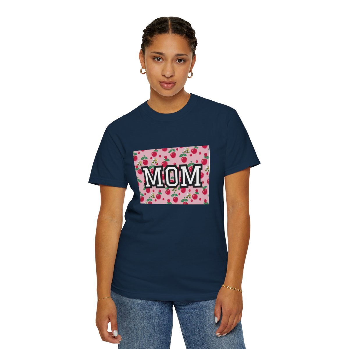 Comfy Cherries Mom Univesity Logo T-shirt