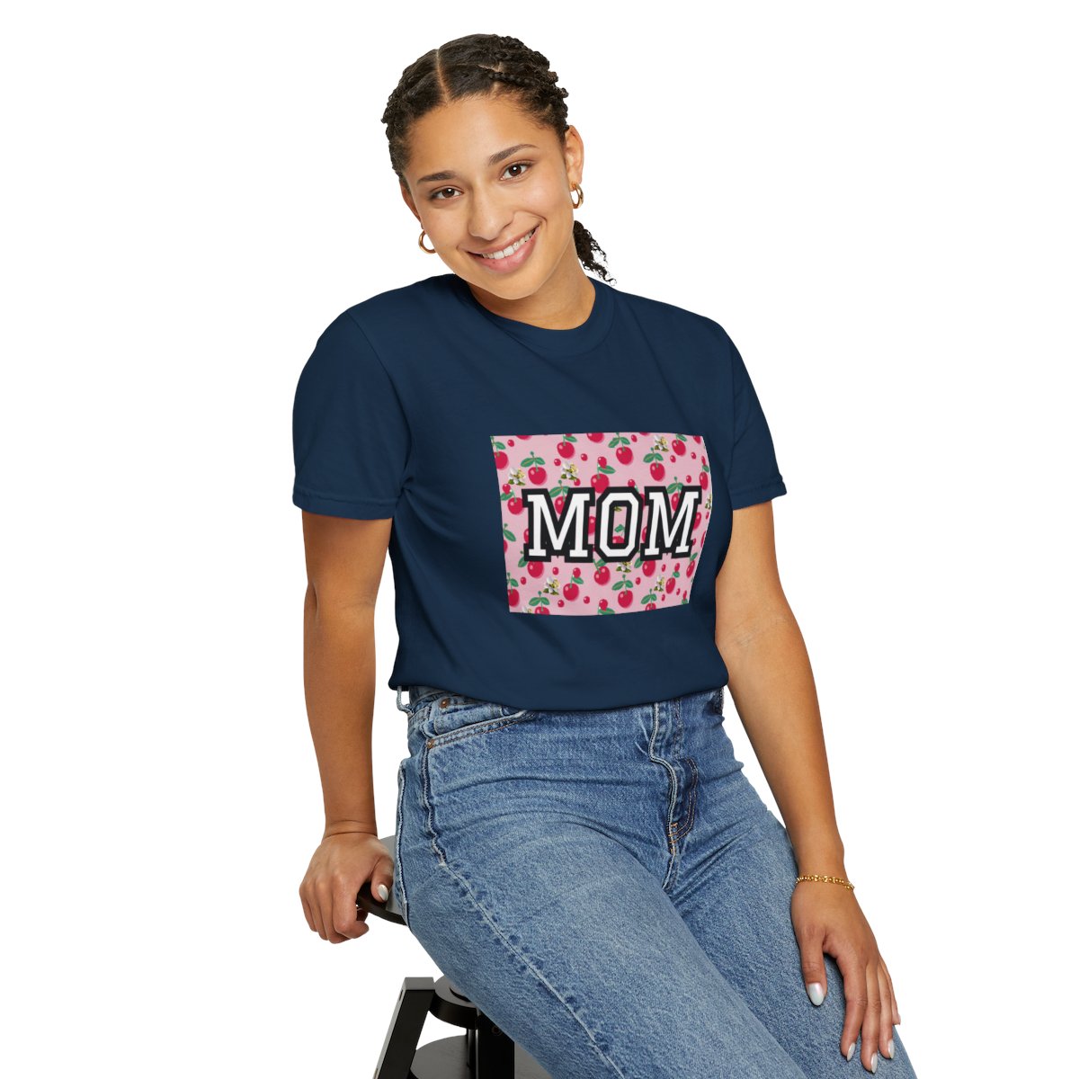 Comfy Cherries Mom Univesity Logo T-shirt