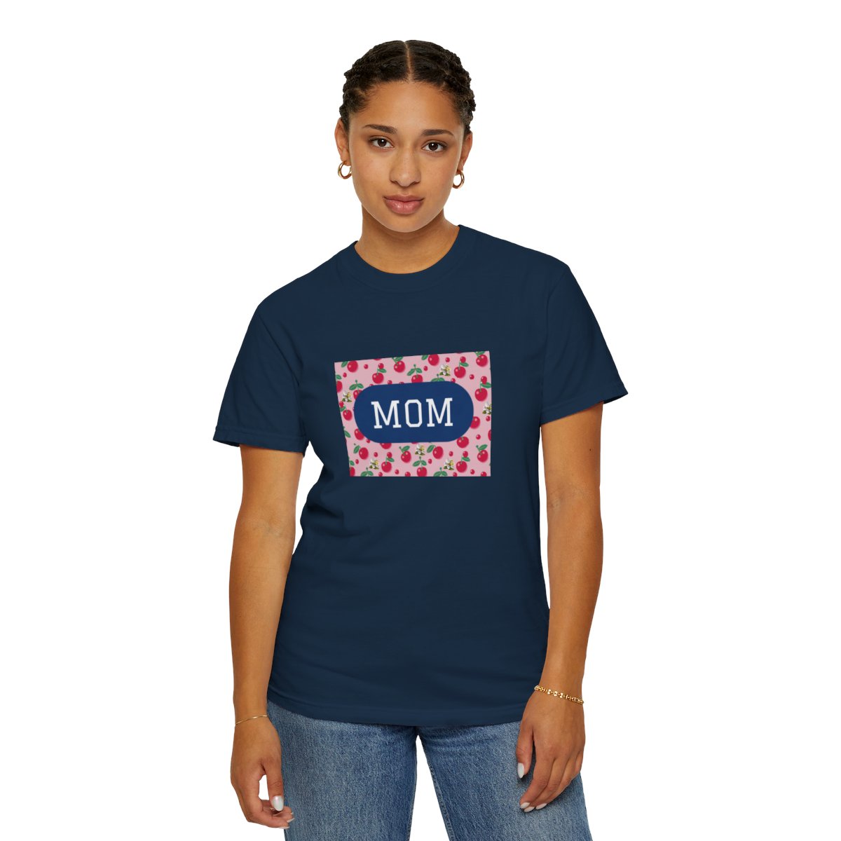 Comfy Cherries Mom Plaque Logo T-Shirt