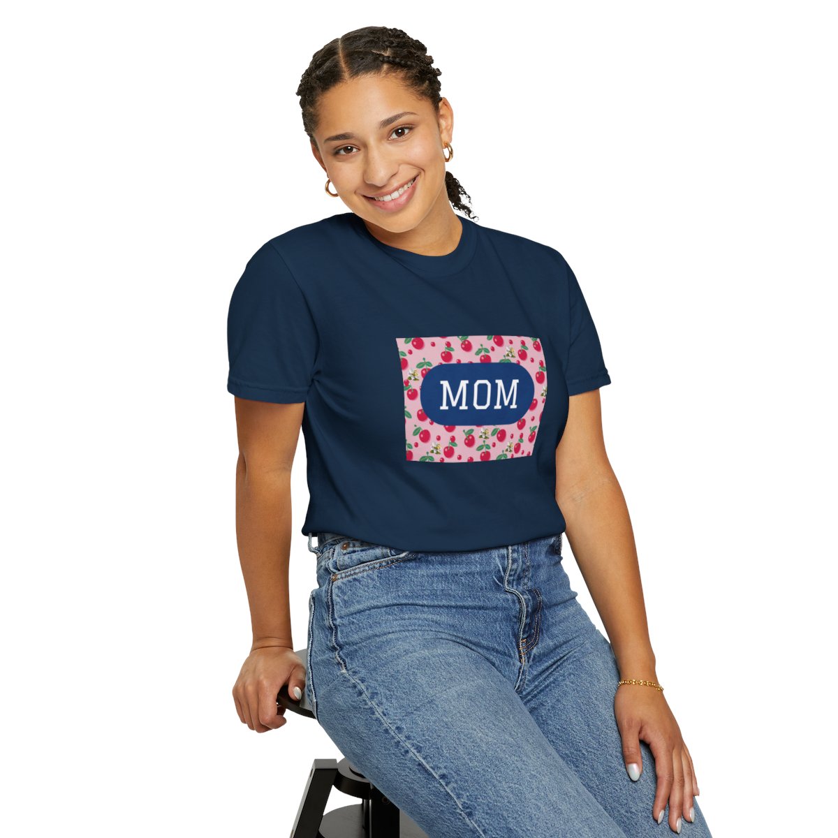 Comfy Cherries Mom Plaque Logo T-Shirt