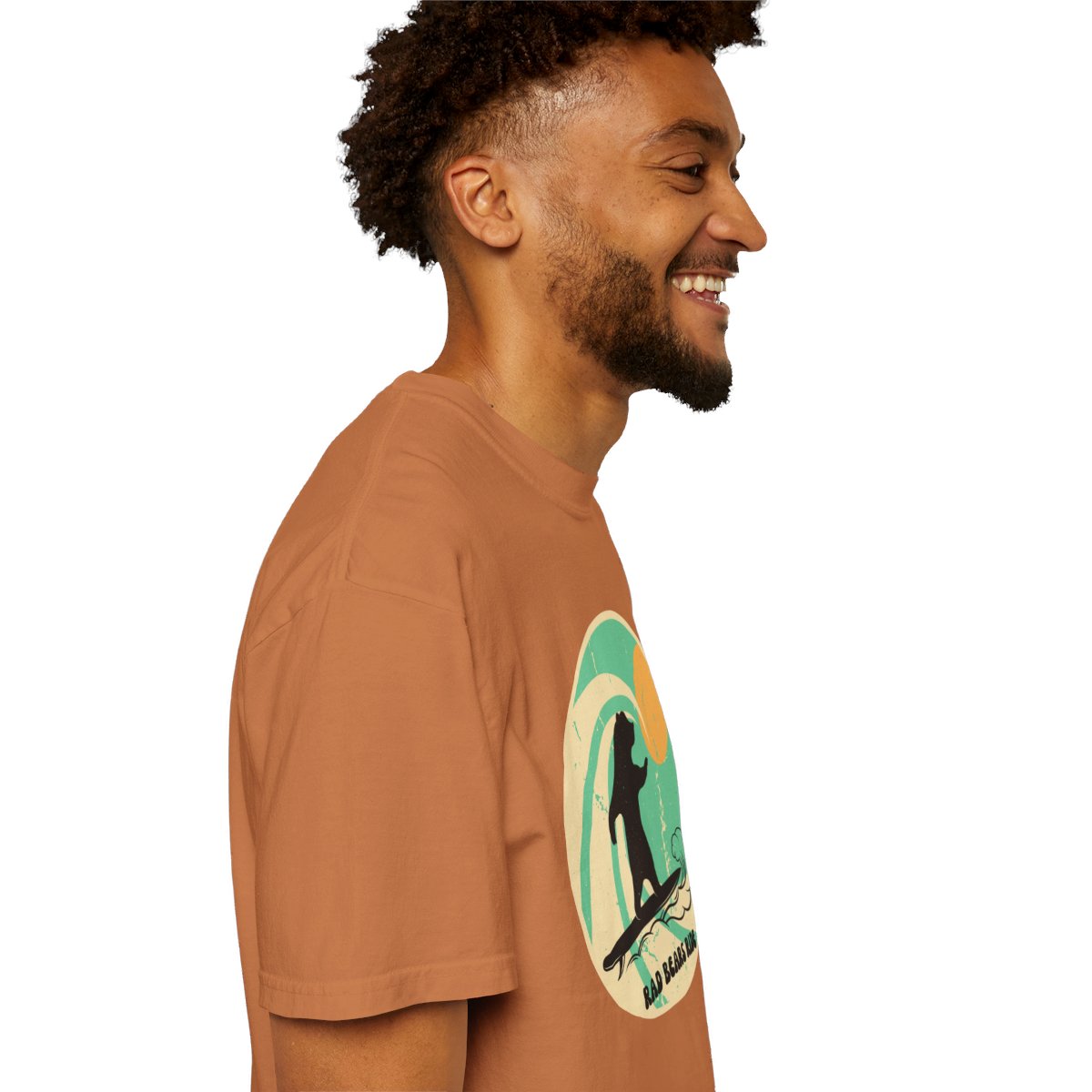 Gnarly Surfer Themed T-shirt Featuring Bear with Cool Phrase