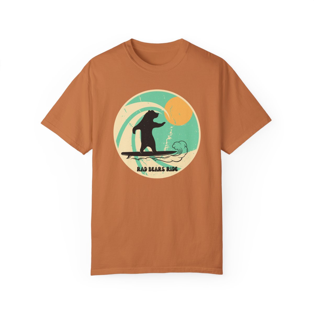 Gnarly Surfer Themed T-shirt Featuring Bear with Cool Phrase