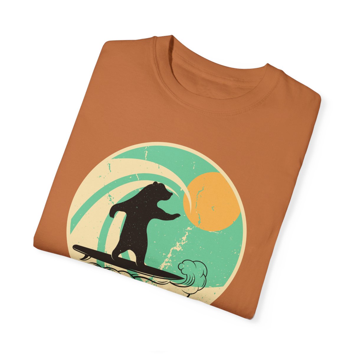Gnarly Surfer Themed T-shirt Featuring Bear with Cool Phrase