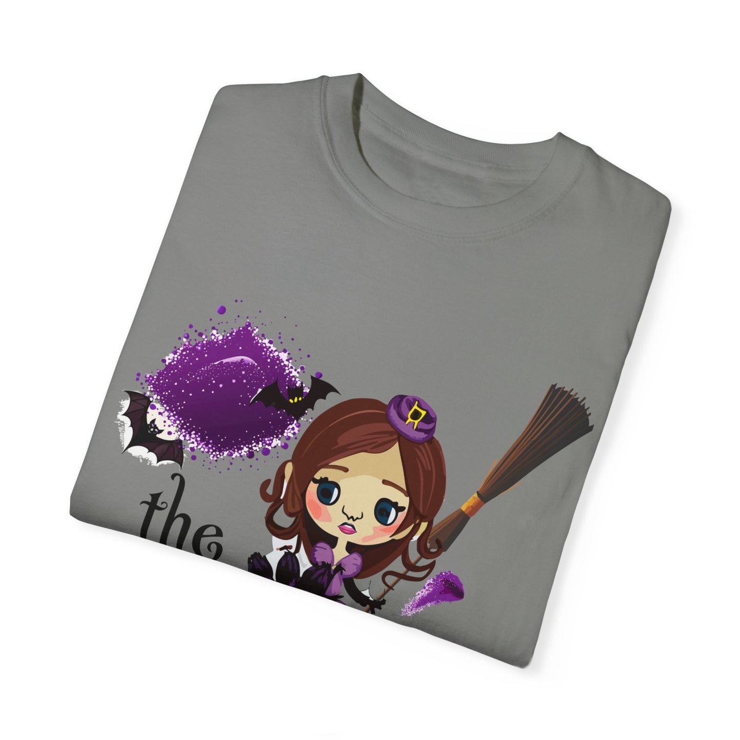 Vintage Inspired Halloween T-Shirt Featuring A Batty Witch