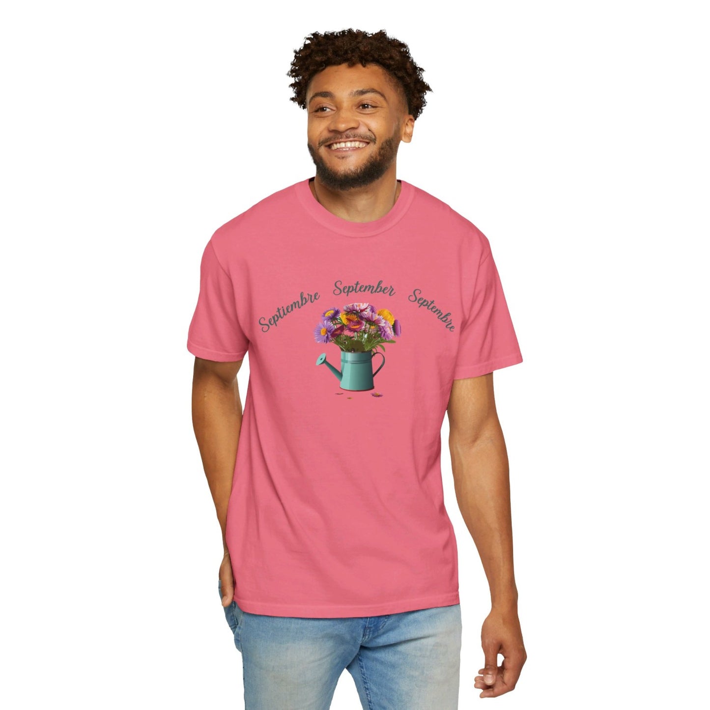 September Inspired Floral T-Shirt Featuring Aster Flowers