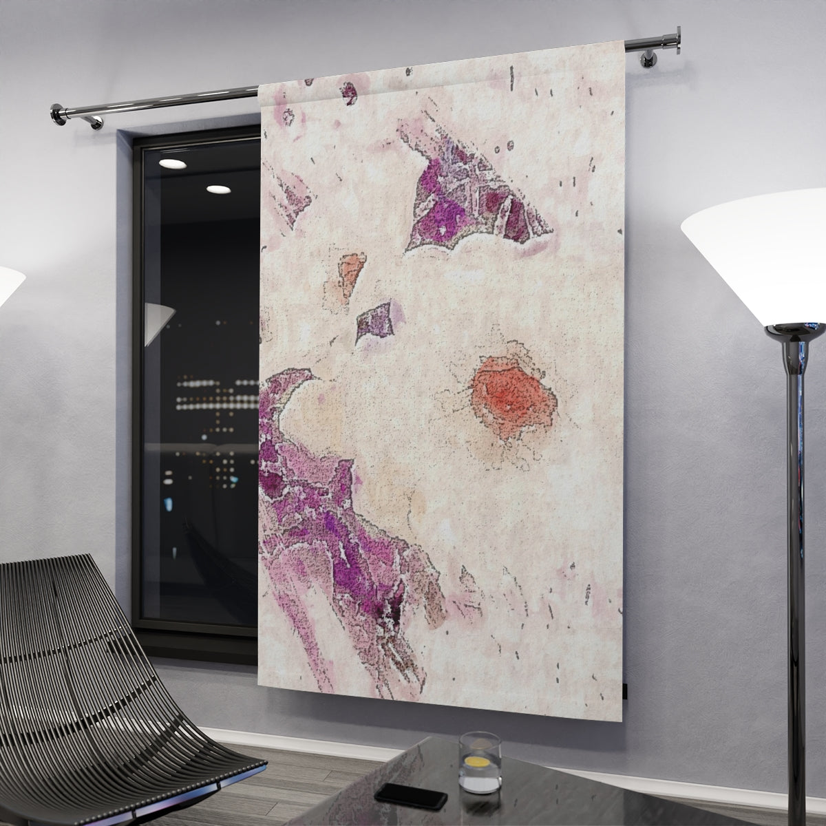 Watercolor Floral (LV) Window Curtain (1 Piece)