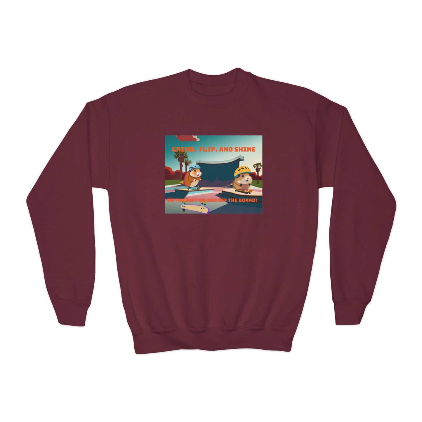 Cozy Youth Crewneck Sweatshirt Featuring Skater Hammies
