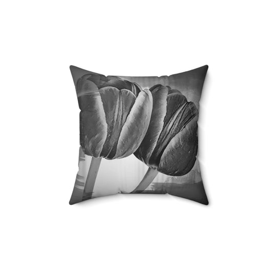 Monochrome Tulips Indoor Accent Pillow