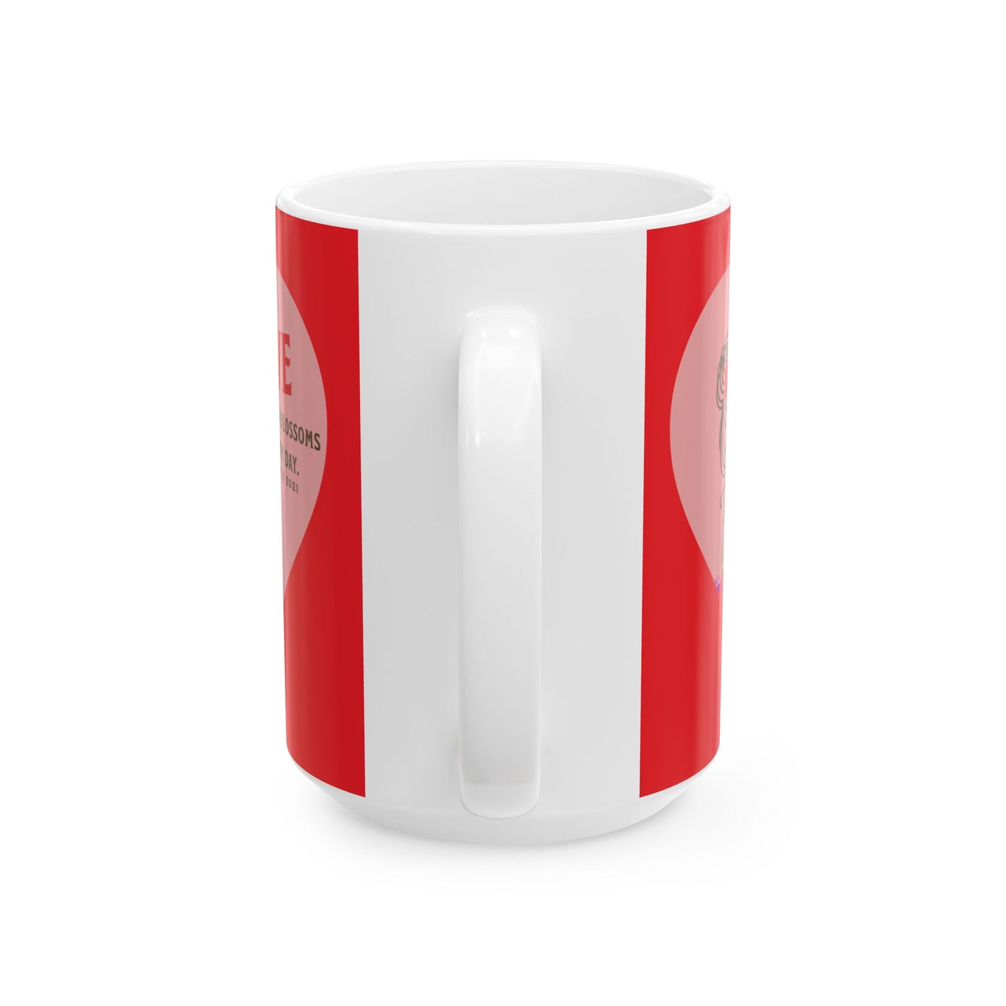 Blossoming Love Collection Ceramic Mug in Red, (11oz, 15oz)