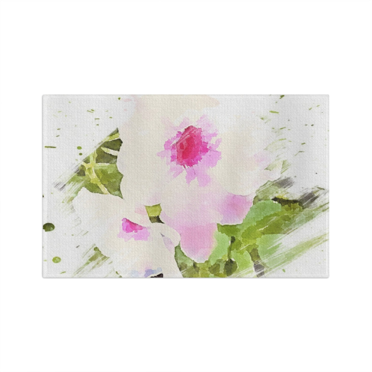 Chic Garden Floral Microfiber Tea Towel in Watercolor Style