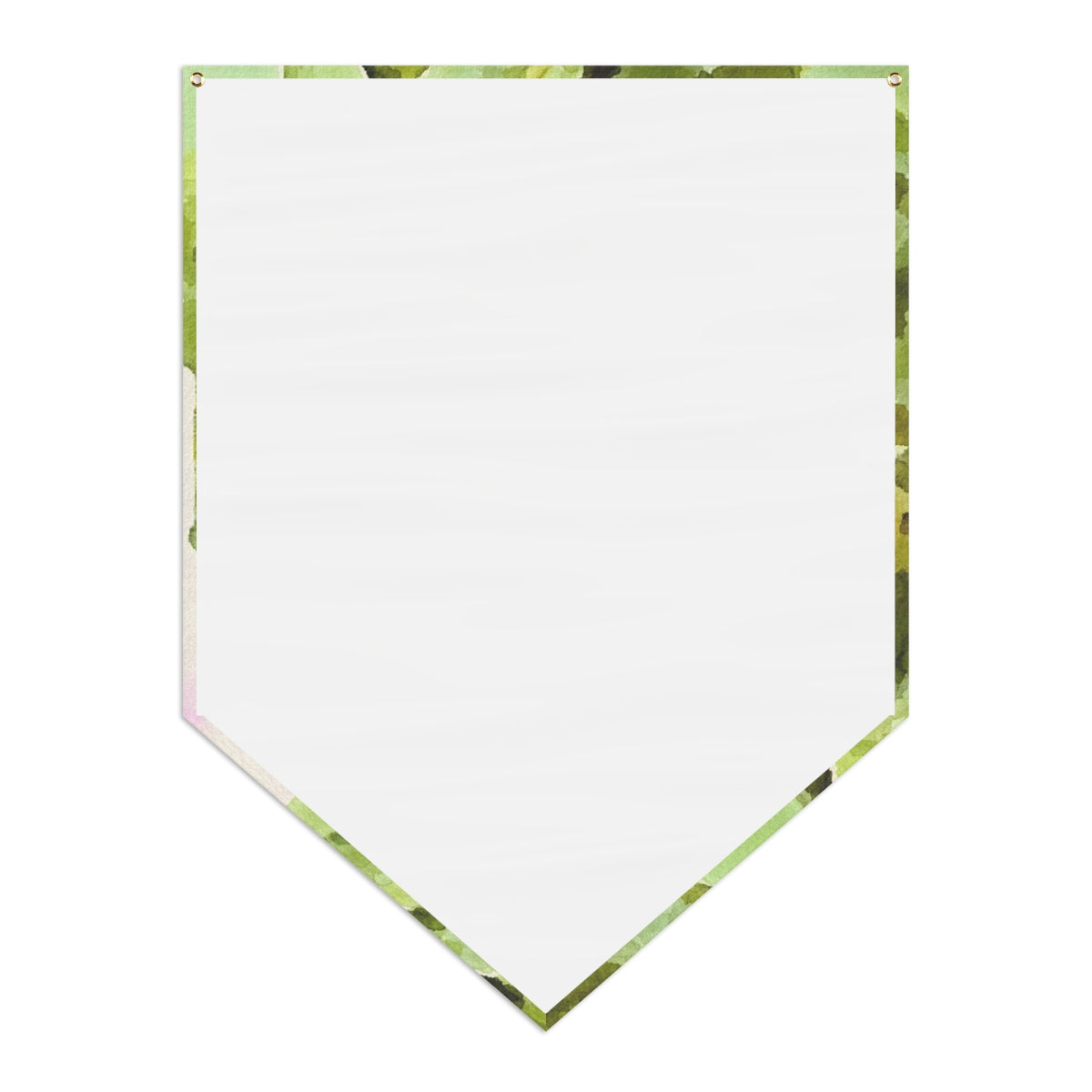 Chic Green Floral Pennant Banner in Watercolor Design
