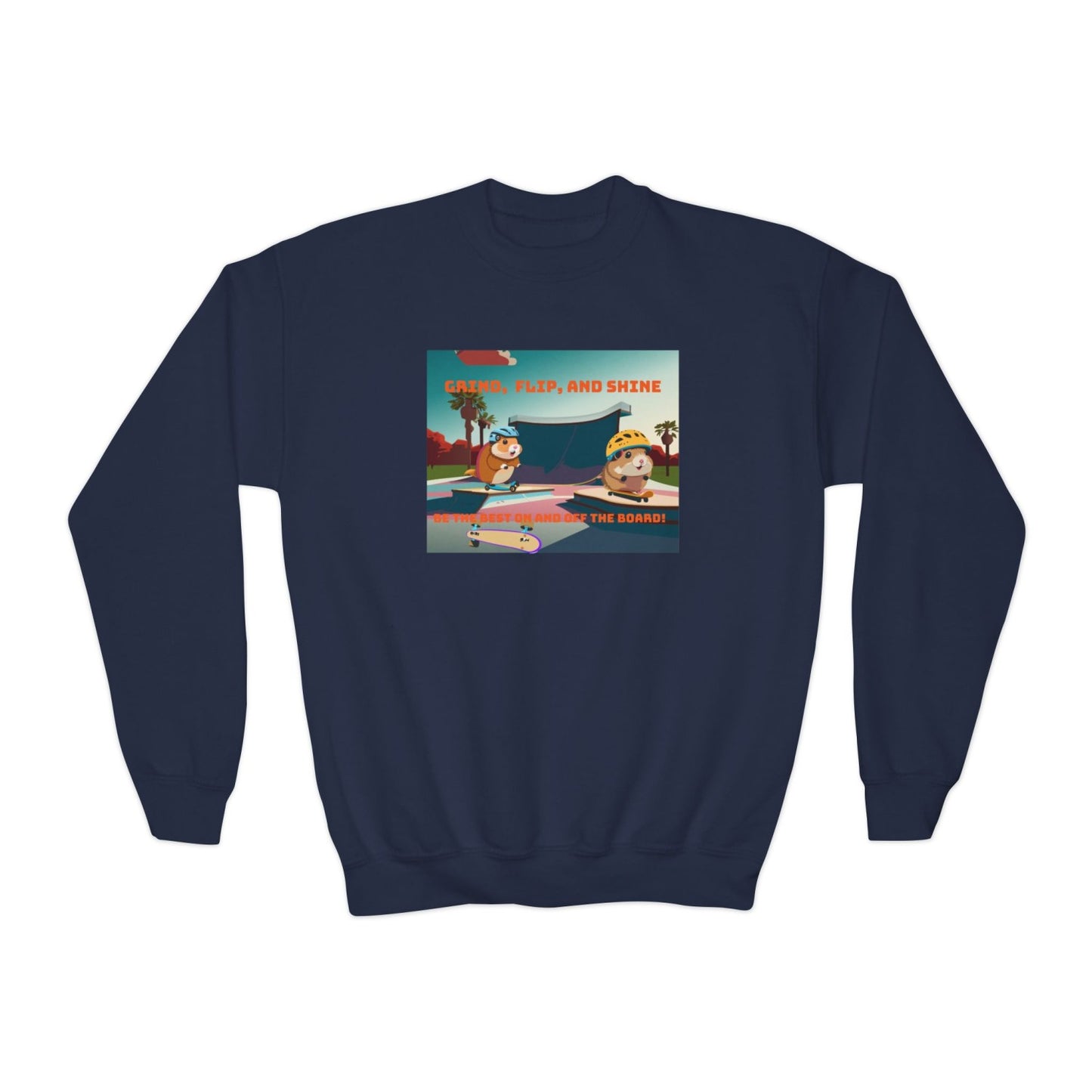 Cozy Youth Crewneck Sweatshirt Featuring Skater Hammies