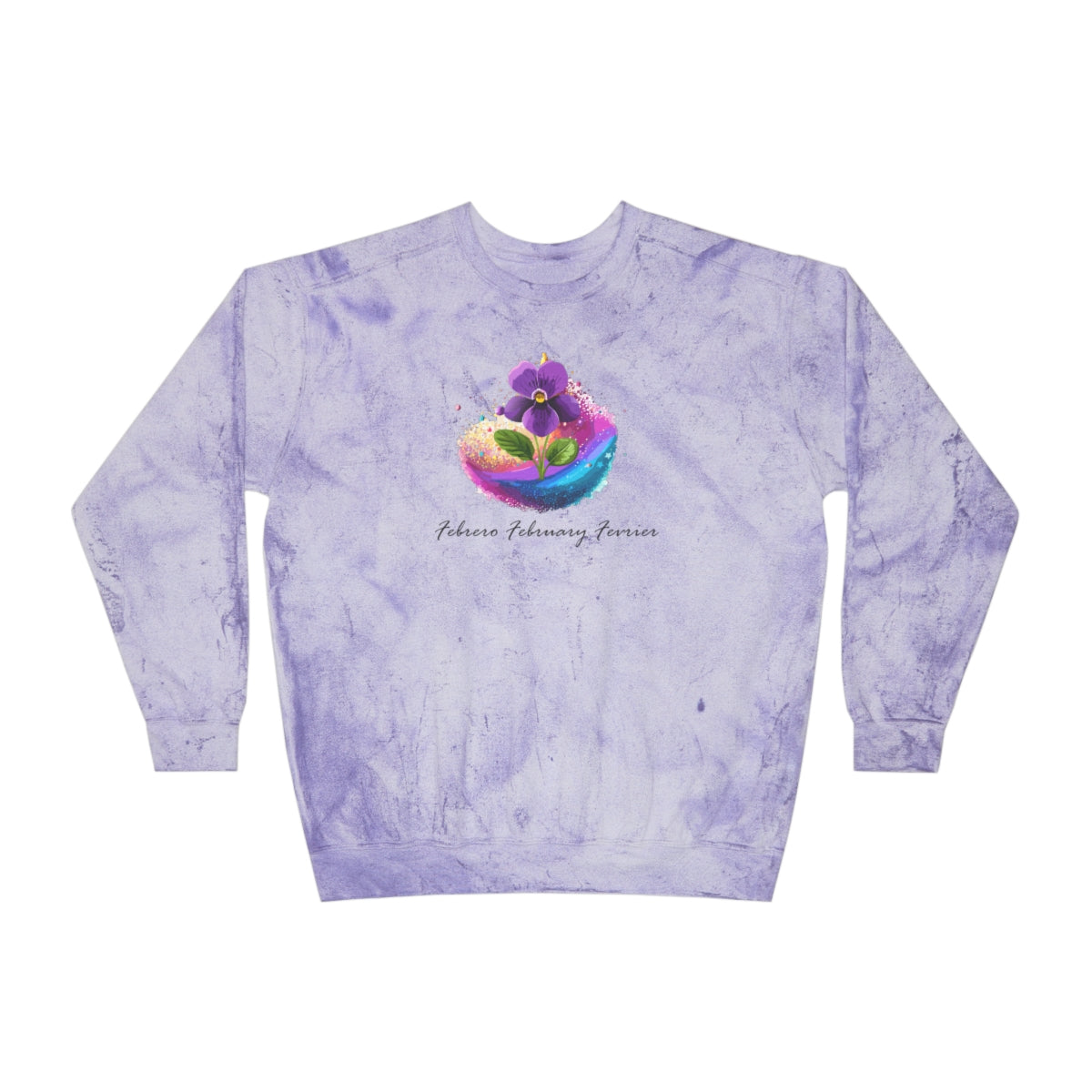 Comfy Cozy Floral Sweatshirt February Birthday Flower Violet