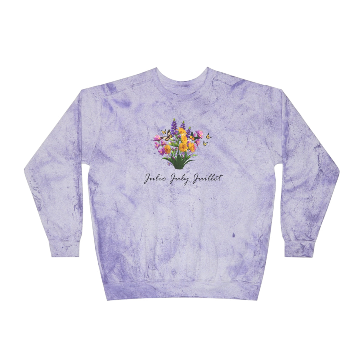 Comfy Cozy Floral Sweatshirt July Birthday Flower Larkspur