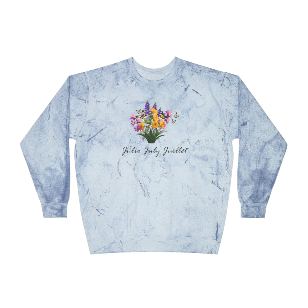 Comfy Cozy Floral Sweatshirt July Birthday Flower Larkspur