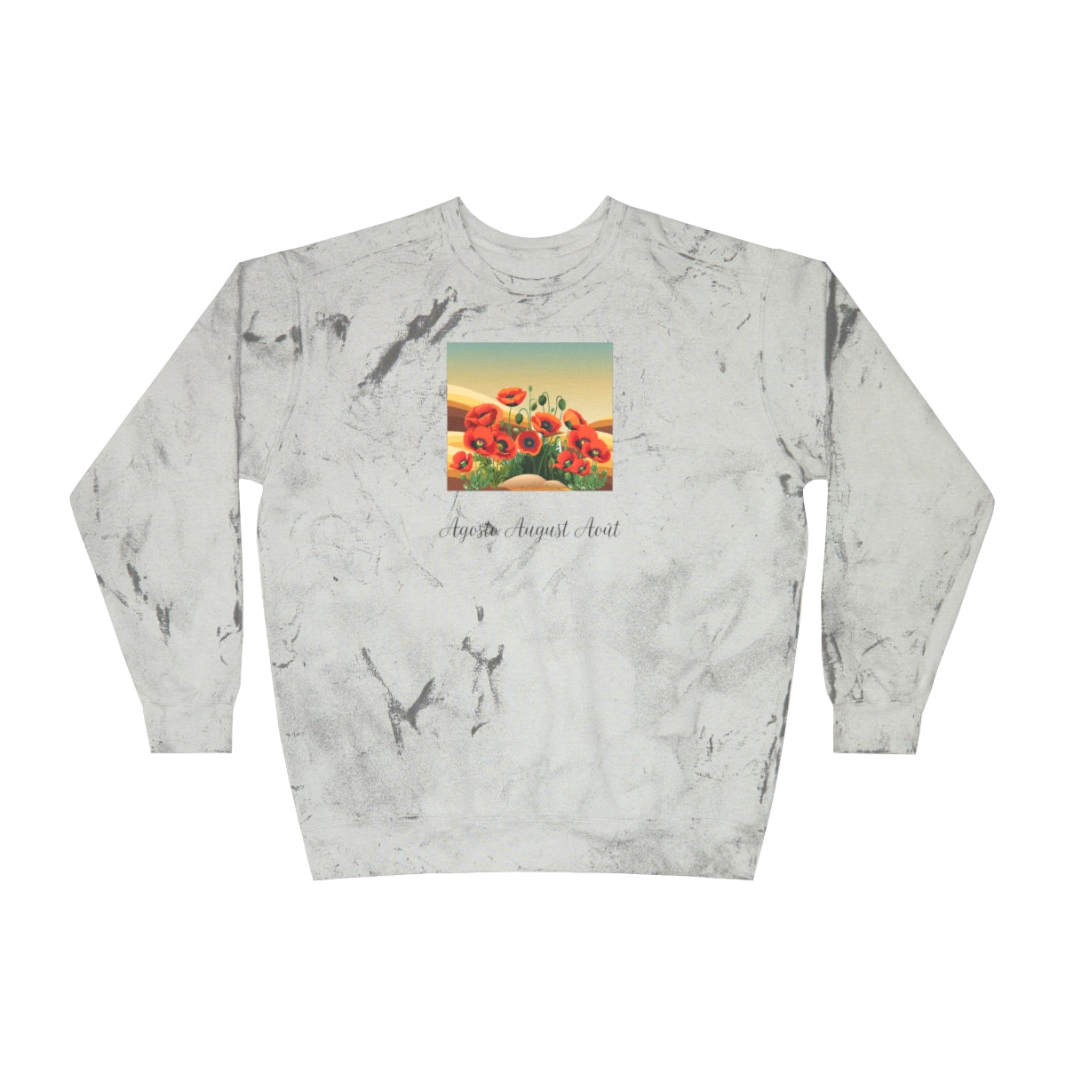 Comfy Cozy Floral Sweatshirt August Birthday Flower Poppy