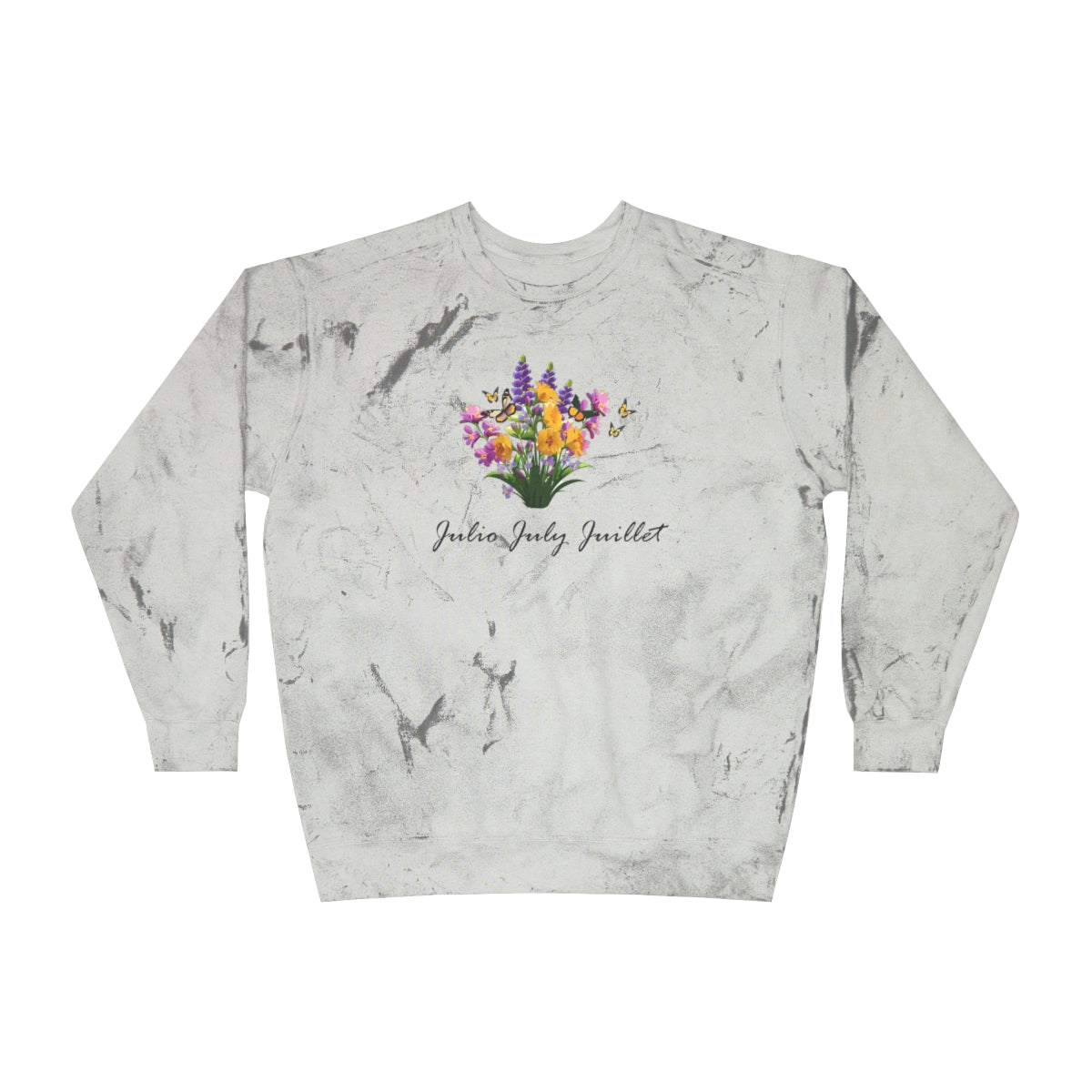 Comfy Cozy Floral Sweatshirt July Birthday Flower Larkspur