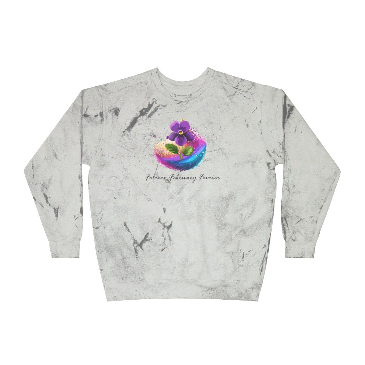 Comfy Cozy Floral Sweatshirt February Birthday Flower Violet