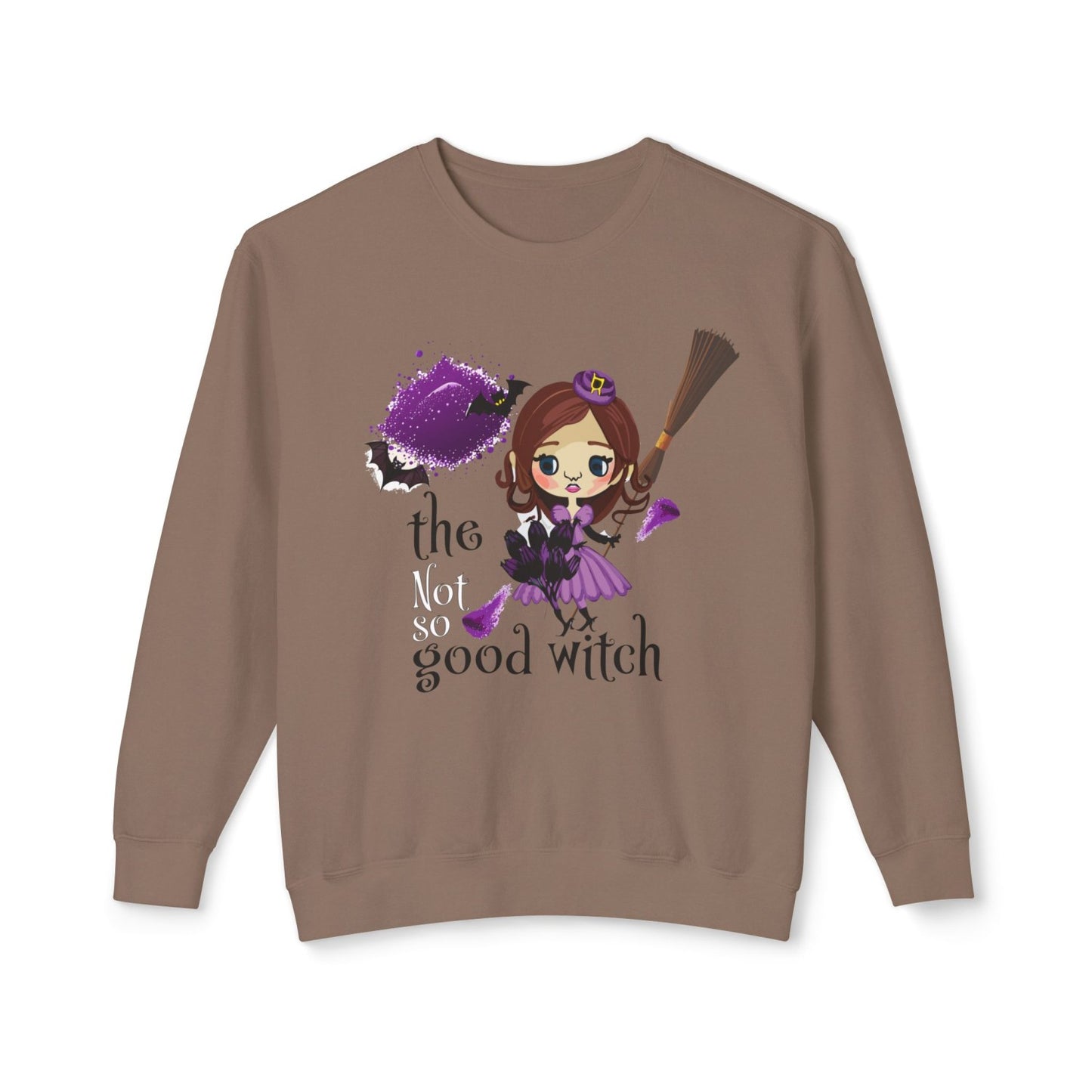 Vintage Inspired Halloween Sweatshirt Featuring A Batty Witch