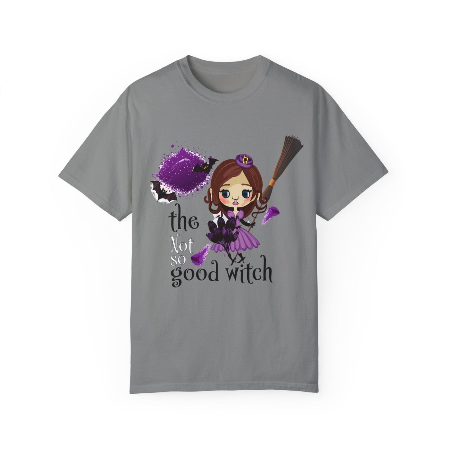 Vintage Inspired Halloween T-Shirt Featuring A Batty Witch
