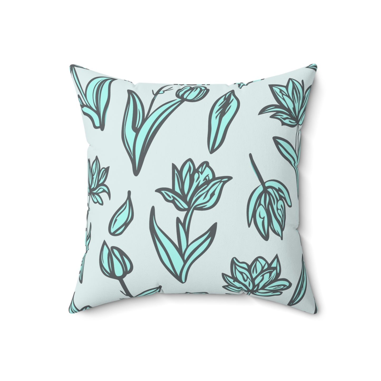 Chic Square Pillow Featuring Fringed Parrot Tulip Pattern