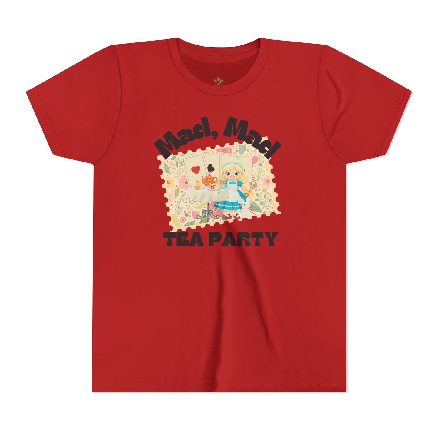 Wonderland Inspired Flower Youth Short Sleeve Tee