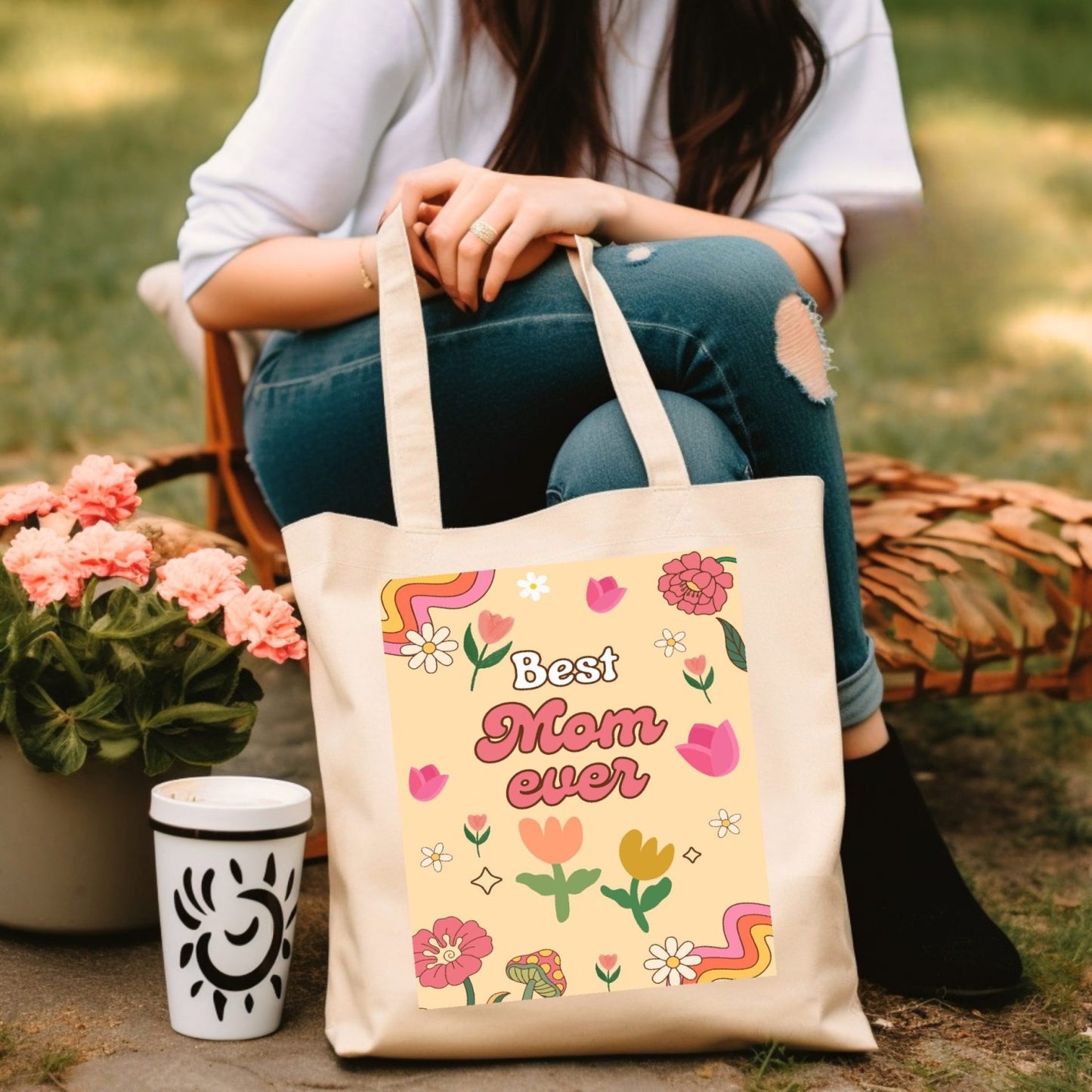 Best Mom Ever Cotton Canvas Tote Bag