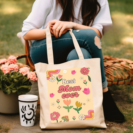 Best Mom Ever Cotton Canvas Tote Bag