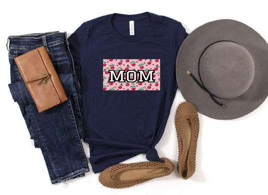 Cute Cherries Mom University Logo Softstyle Tee