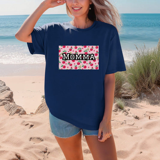 Comfy Cherries Momma University Logo T-Shirt