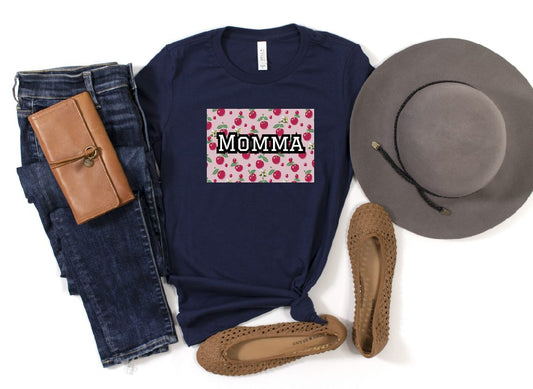 Cute Cherries Momma University Logo Softstyle Tee