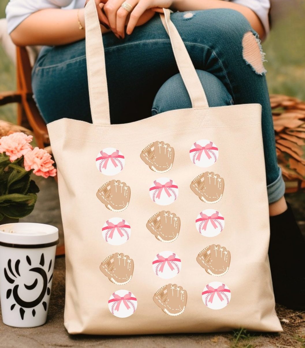 Coquette Inspired Tote Bag for Baseball Fans