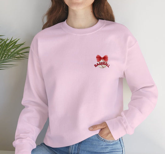 Comfy Coquette Inspired Baseball Crewneck Sweatshirt