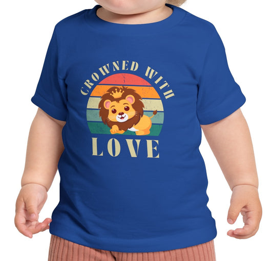Lovely Crowned Lion Baby Short Sleeve T-Shirt