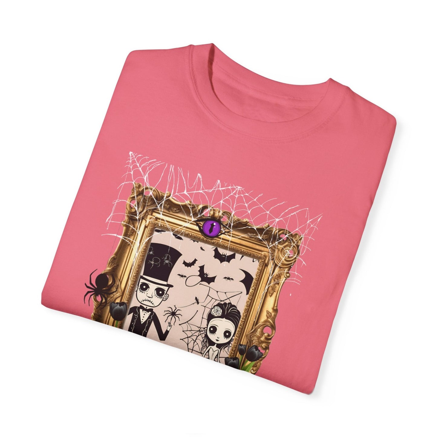 Vintage Inspired Halloween T-Shirt Featuring Frankenstein and His Bride