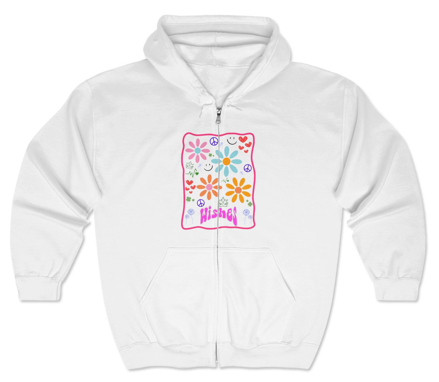Wishes Collection Heavy Blend™ Full Zip Hooded Sweatshirt (in White)