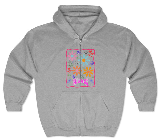 Wishes Collection Heavy Blend™ Full Zip Hooded Sweatshirt (in Grey)