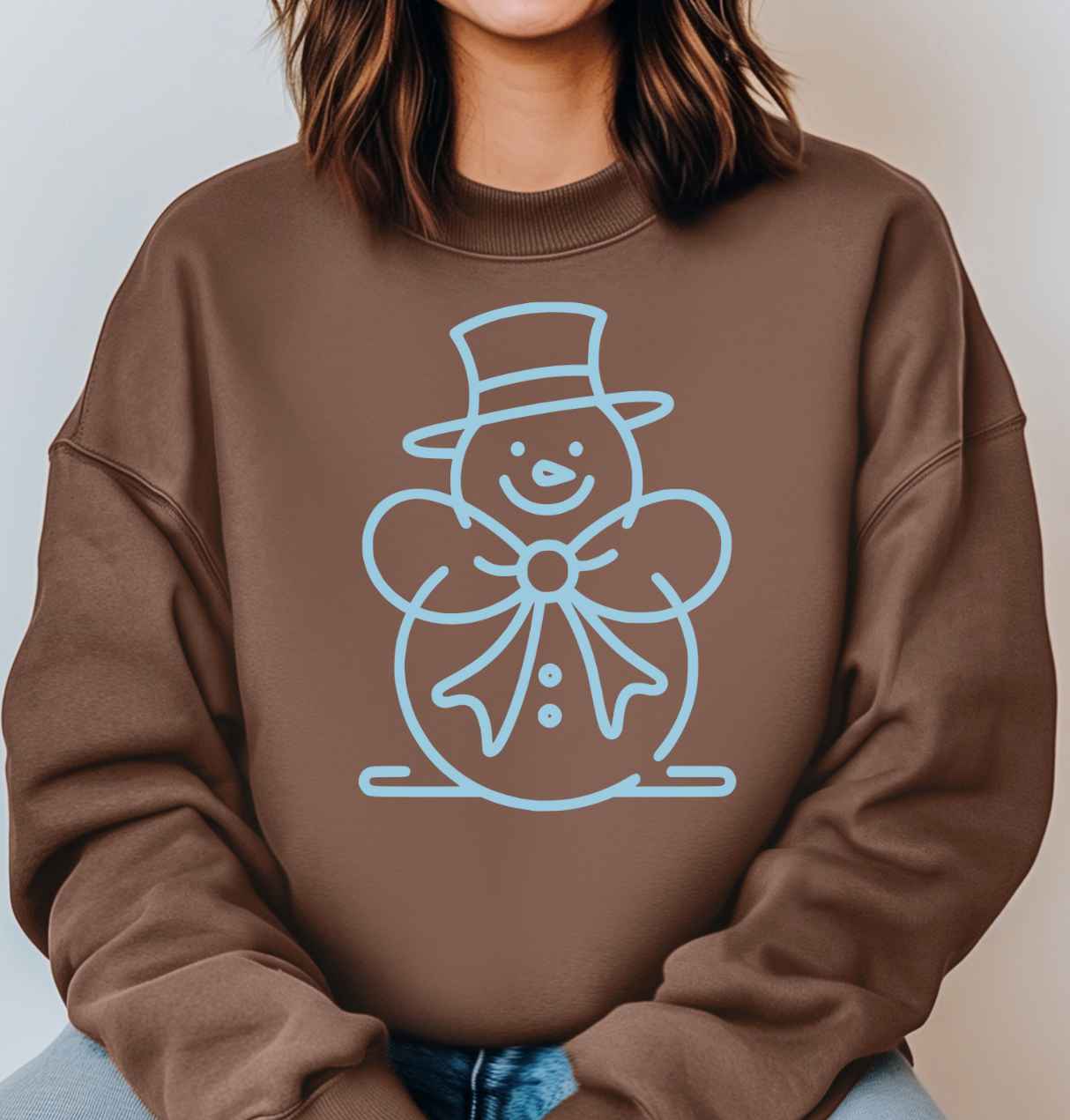 Cozy Sweatshirt with Coquette Inspired Snowman