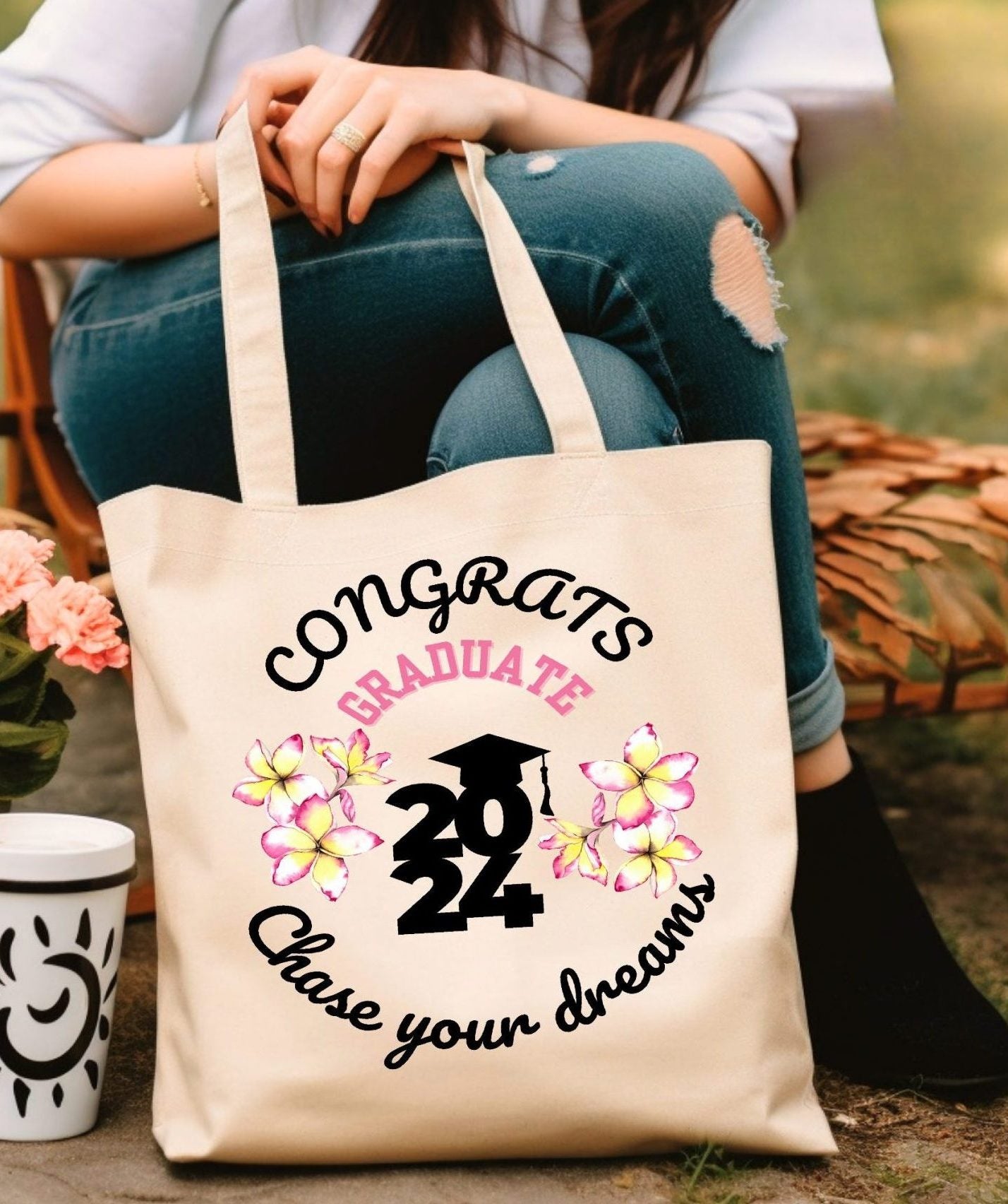 Motivational Graduation Canvas Tote Bag