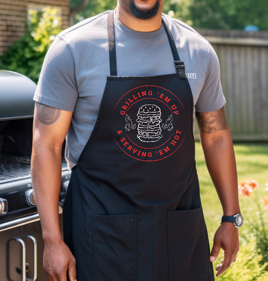 Stylish Black Apron for Dads and Grilling Fans