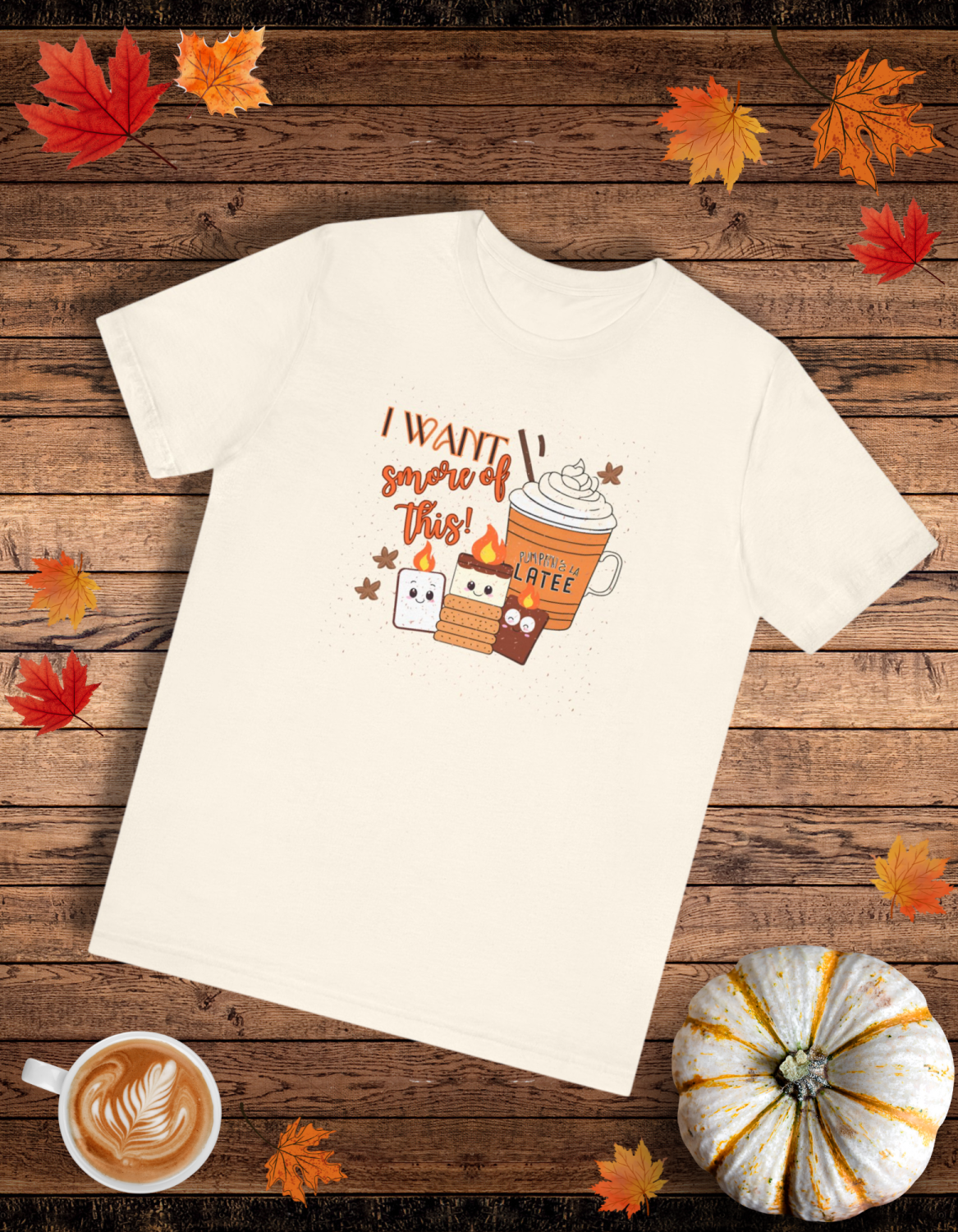 Light-Hearted Funny Fall T-Shirt Featuring Seasonal Treats
