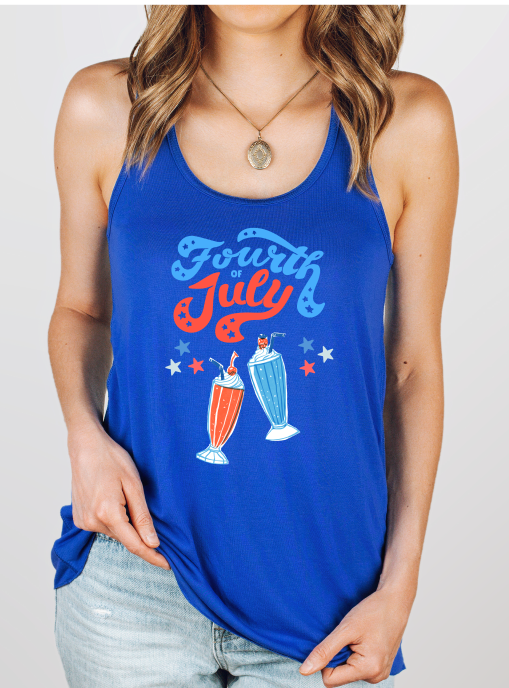 Vintage Fourth of July Tank Featuring Ice Cream Floats