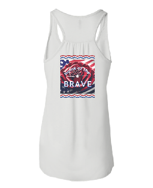 Stylish Patriotic Racerback Tank with Inspiring Logo
